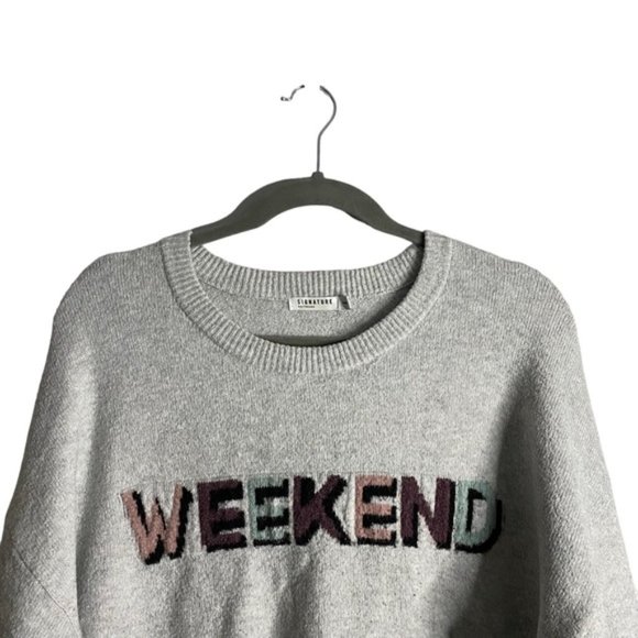 Reitmans Women's Light Heather Gray Weekend Crew Neck Sweater - Picture 2 of 8